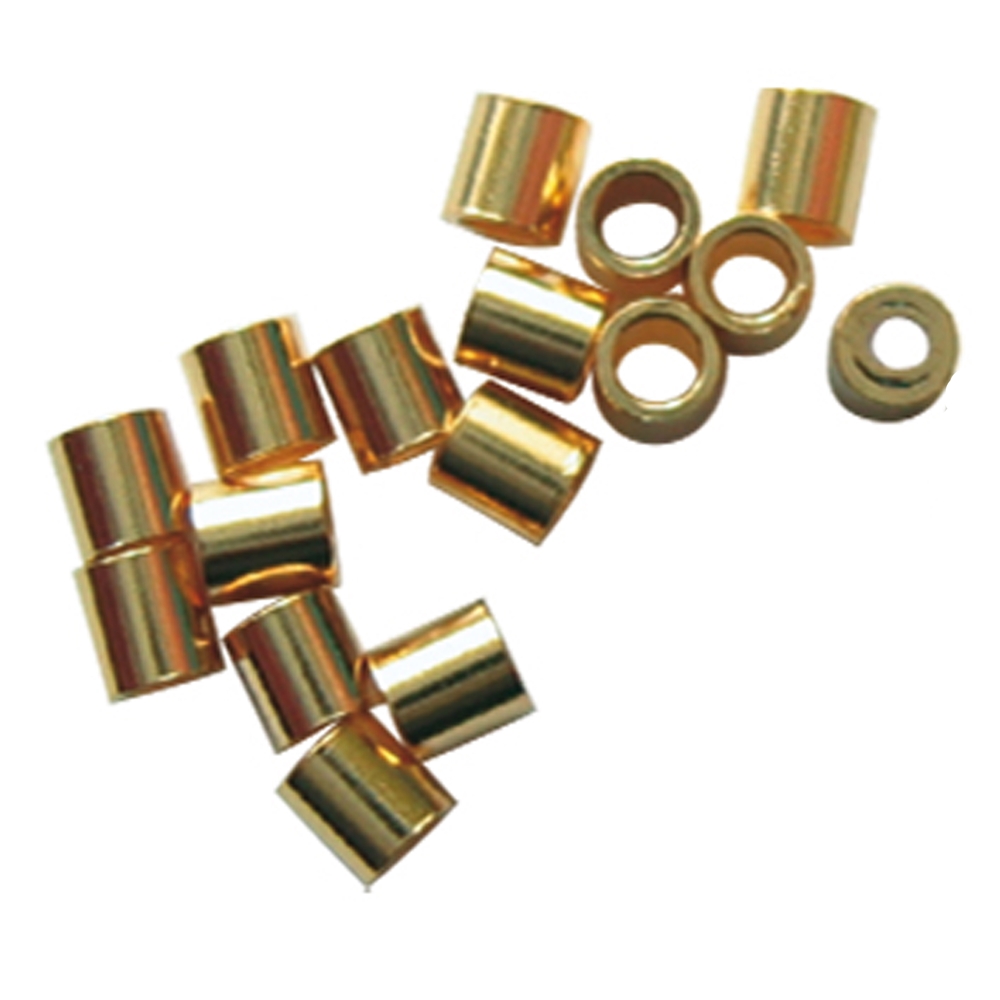 Crimp tubes thick-walled, silver gold-plated, small, 2 x 2mm (165 pcs./unit)