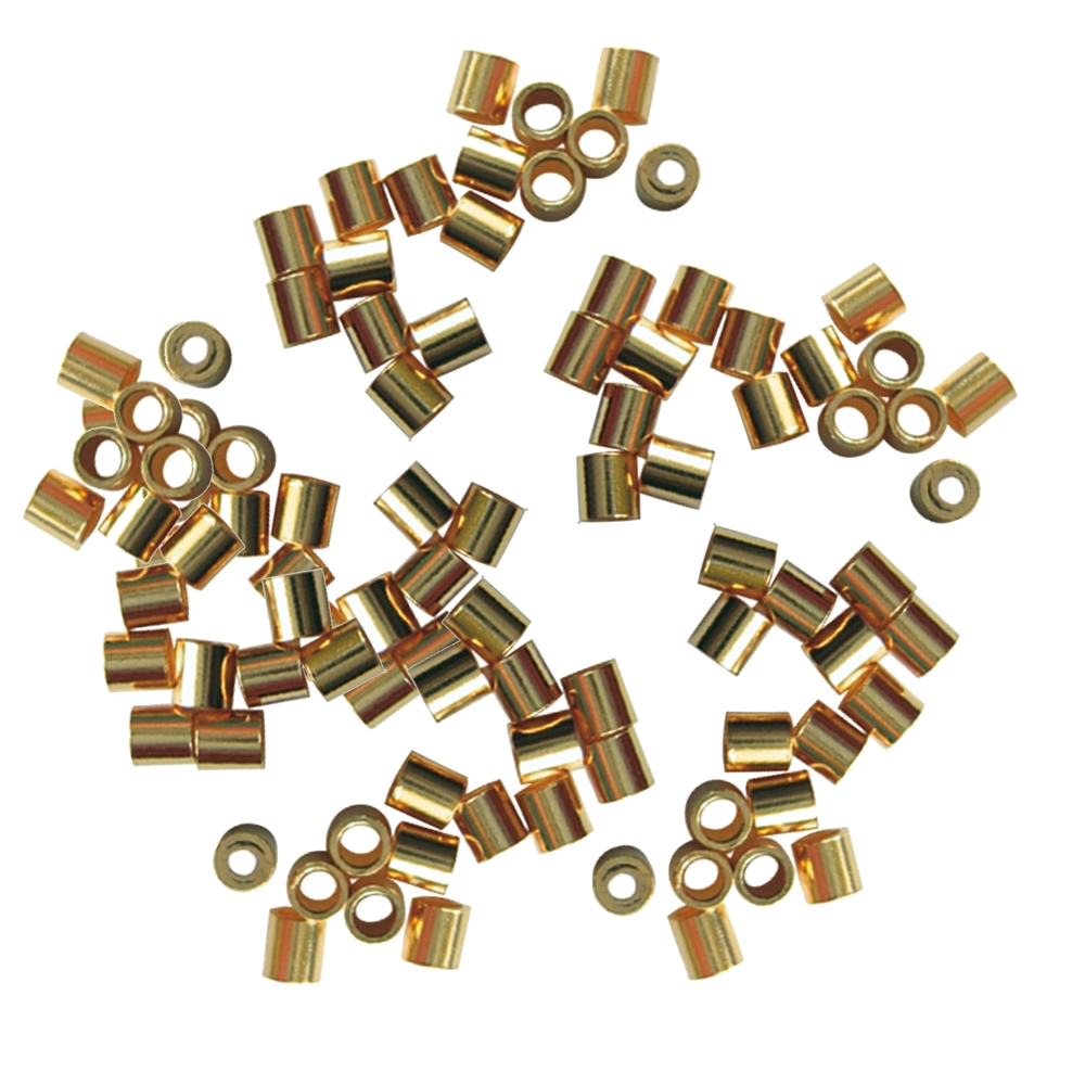 Crimp tubes 1,5mm, silver gold plated (2600 pcs./unit)