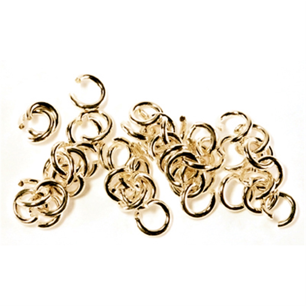 Open jump rings 04mm, silver gold plated (62 pcs./unit)