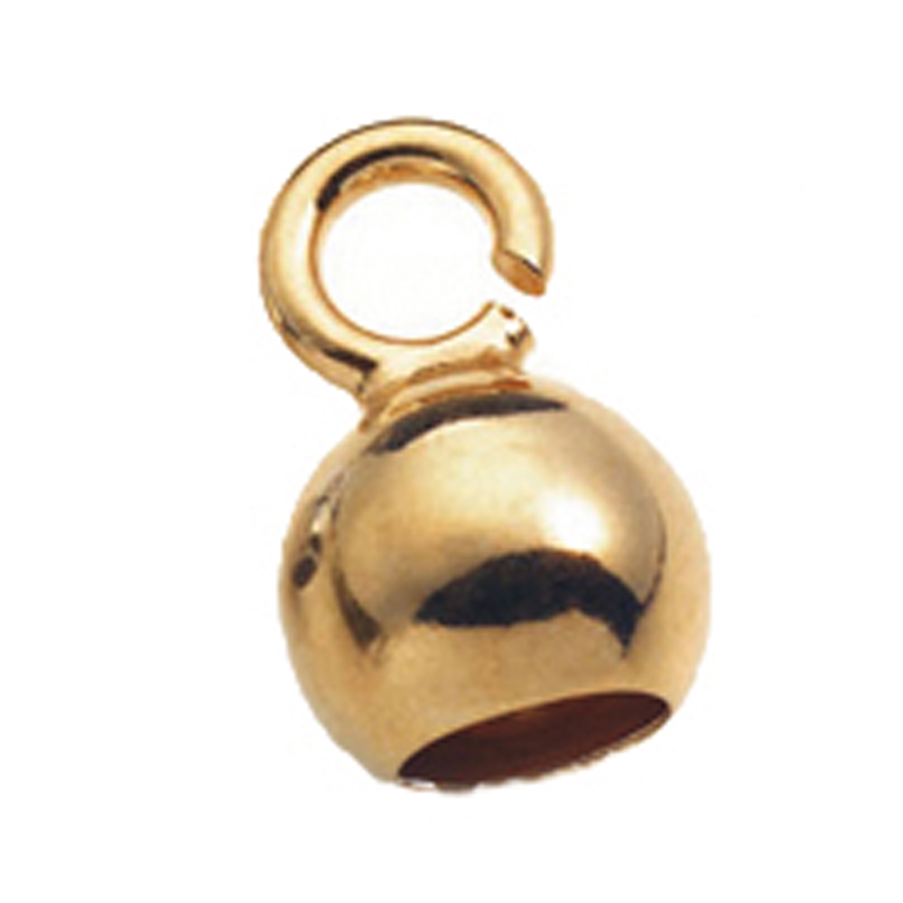 Tappi terminali occhiello piccolo, 4,0 mm, argento placcato oro (10 pz./VE)