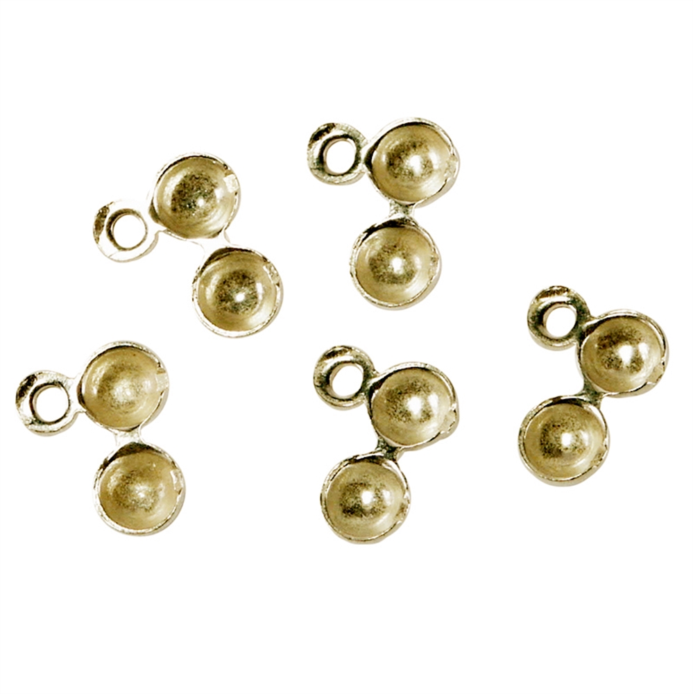 Hinged capsules 3mm, silver gold plated (20 pcs./VU)