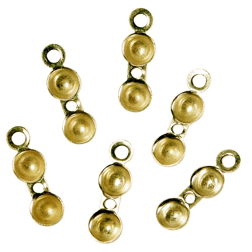 Hinged capsules with thread hole 4mm, silver gold plated (20 pcs./unit)