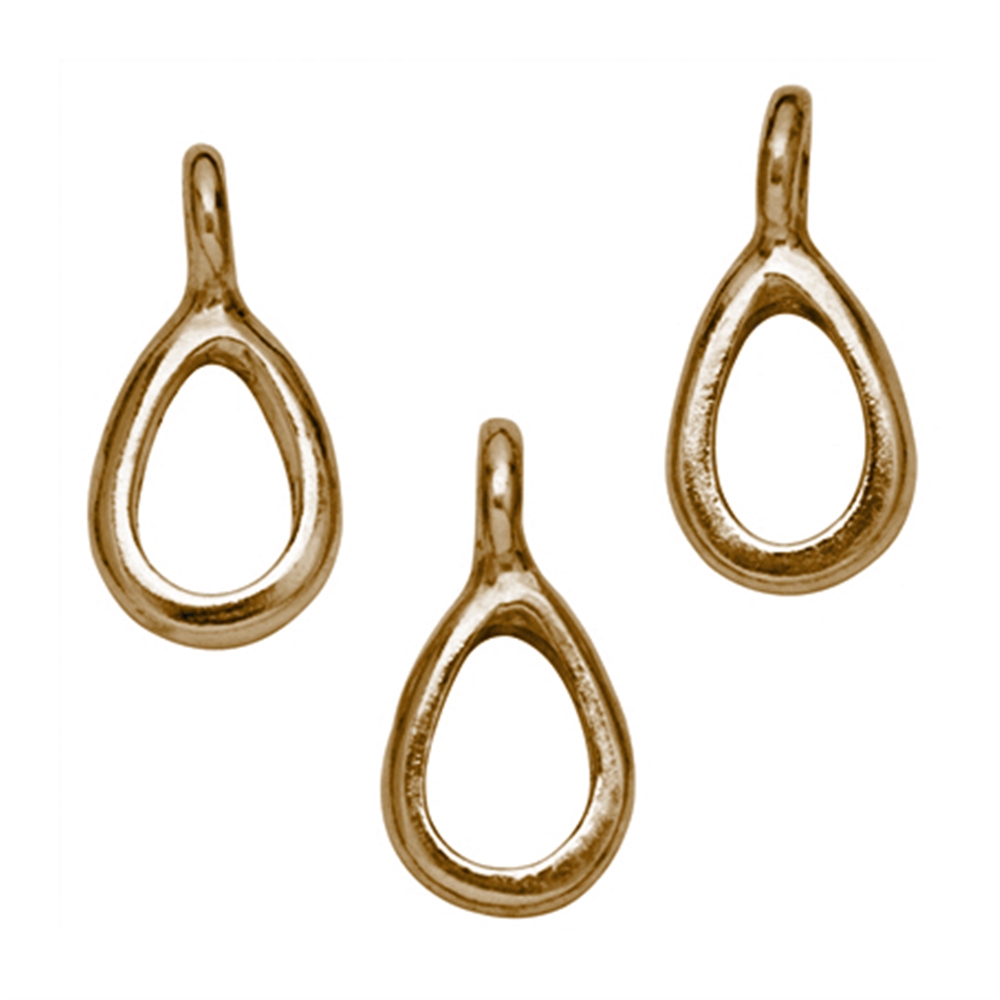 loop 12mm, silver gold plated (3 pcs./unit)