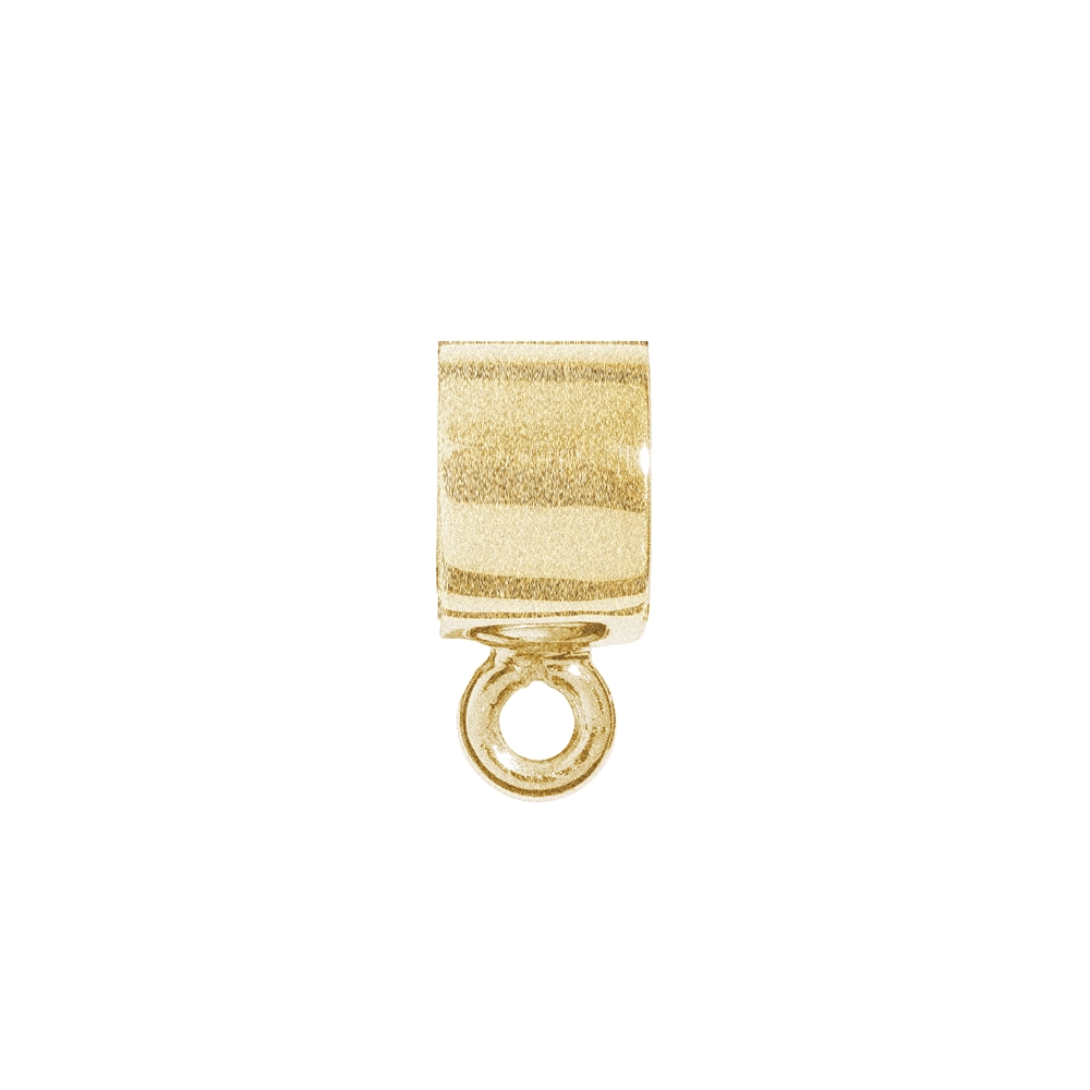 Tube with eyelet 5 x 3mm, silver gold plated matt (4pcs/unit)