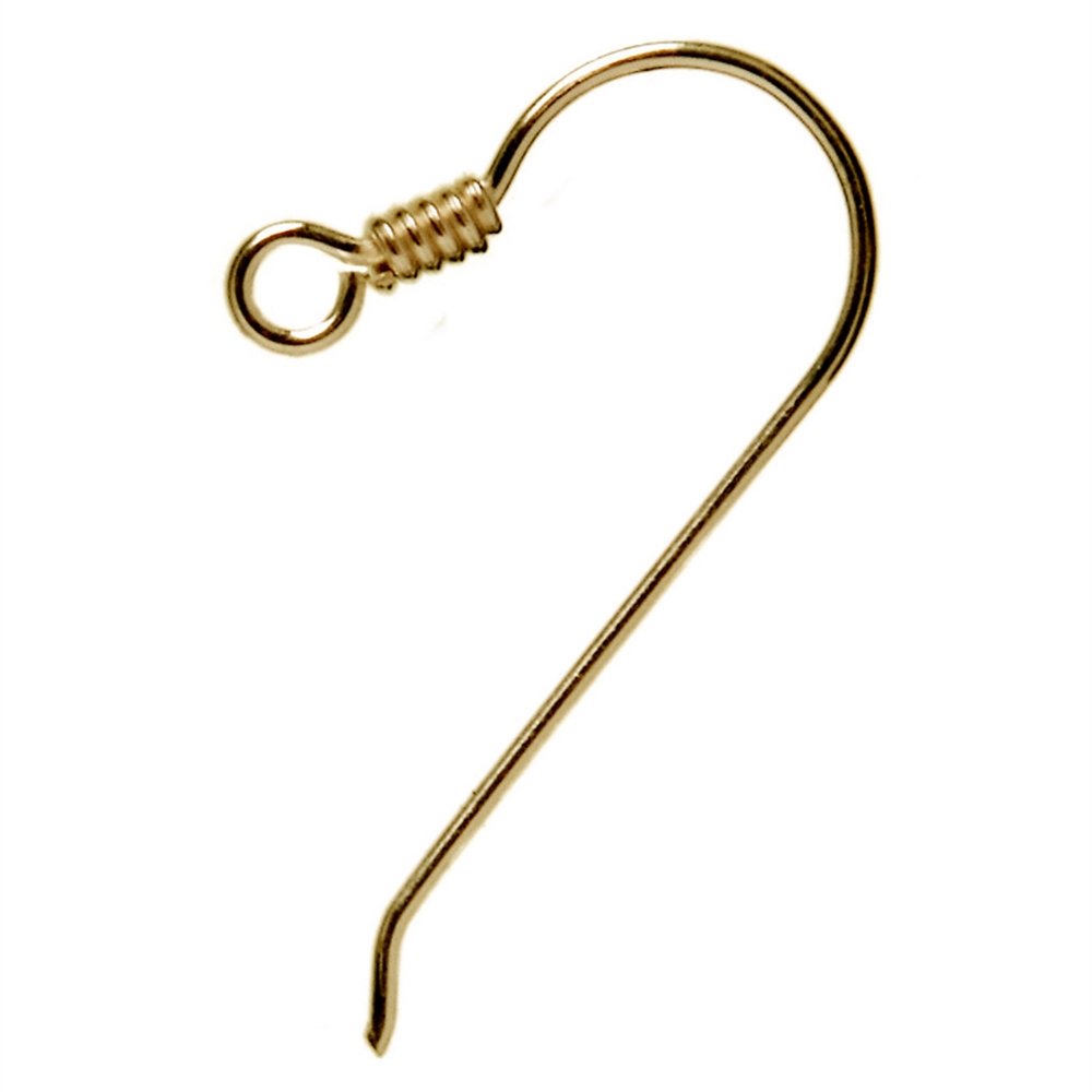 Boucles d'oreillles avec crochet, 25mm, argent doré (12 pcs/(UE))