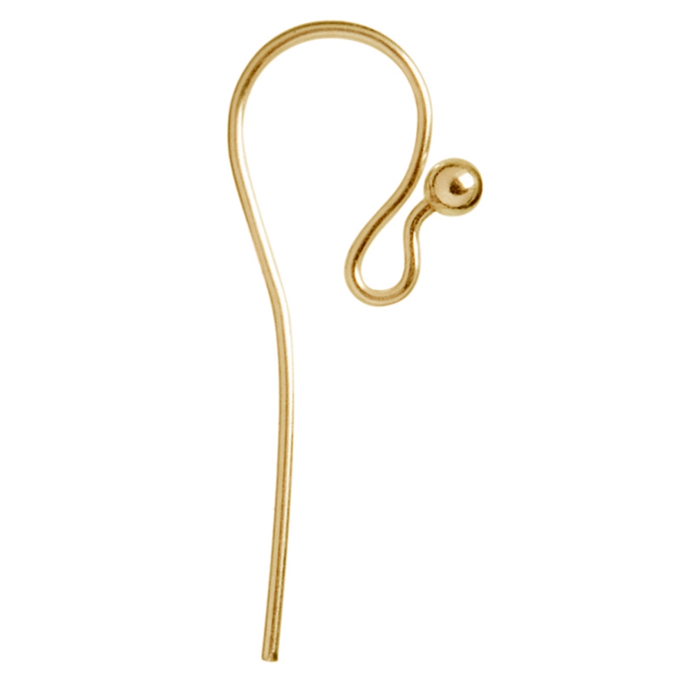 Boucles d'oreillles avec crochet 25mm, argent doré (12 pcs/unité)