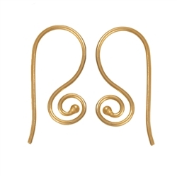 1909511011 Ear Hook Spiral outside 26mm, silver gold plated (6pcs/dl) | Marco Schreier