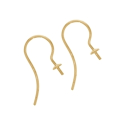 1909512031 Ear Hook with cap and pin 20mm, silver gold plated (6pcs/unit) | Marco Schreier