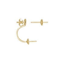 Earstud floating pearl "2 in 1", silver gold plated (2pcs/unit)