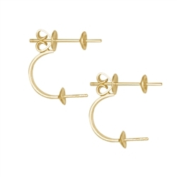 1909513011 Earstud floating pearl "2 in 1", silver gold plated (2pcs/unit) | Marco Schreier