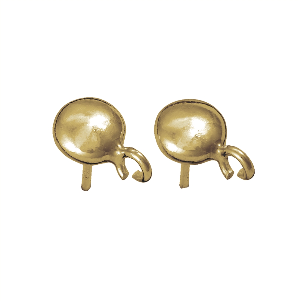 Clous d'oreilles avec anneaux "Linse" 6mm, argent doré (6 pcs/Unité)