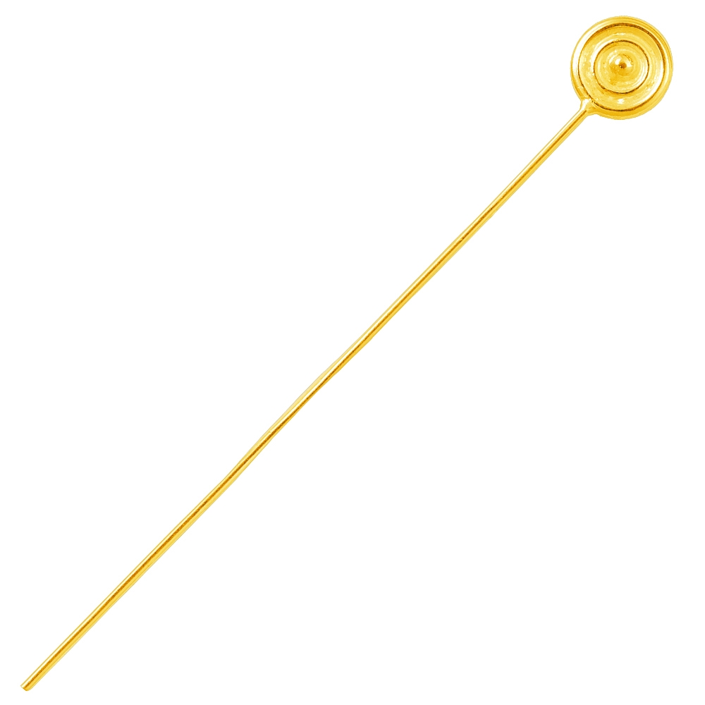 Stift "Kreis" 0,8m x 50mm, Silber vergoldet (10 St./VE)