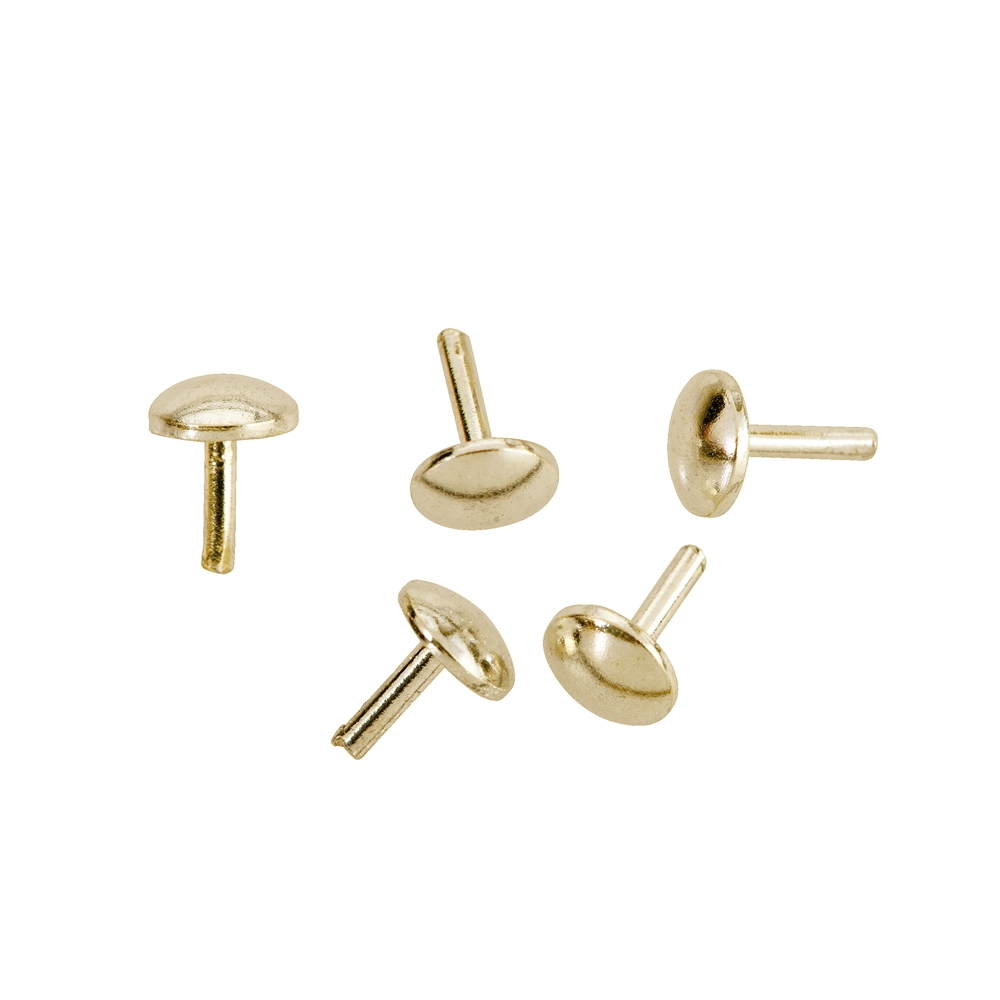 Cover with pin for drill holes, silver gold plated (20 pcs./VU)
