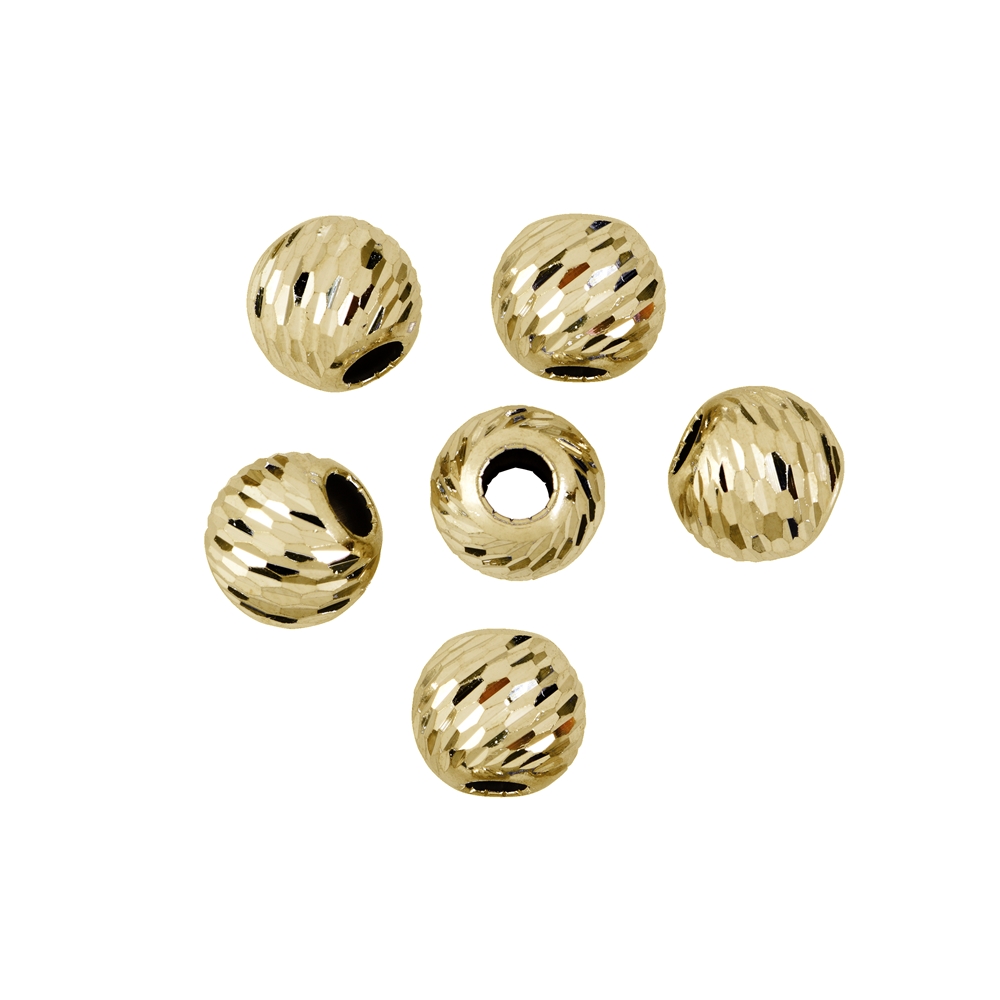 Ball 08,0mm, silver gold plated, laser cut (6pcs/dl)