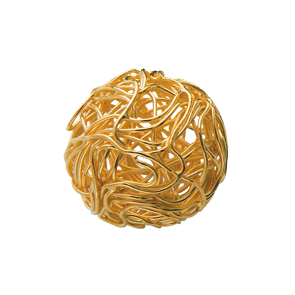 Boule en fil métallique 12mm, argent doré (1 pc/unité)