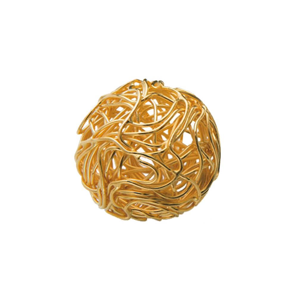 Wire ball 16mm, silver gold plated ( 1 pc./unit)