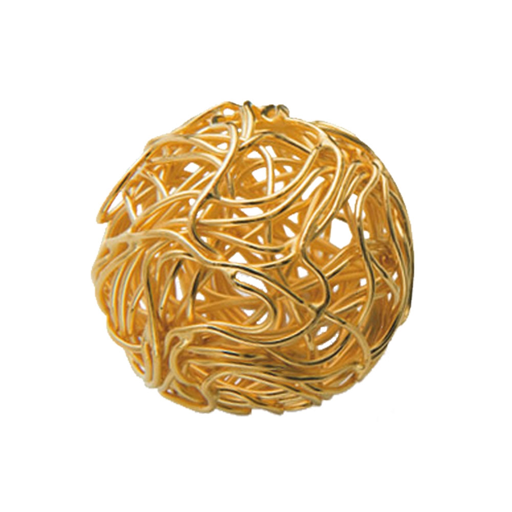 Boule en fil métallique 14-16mm, argent doré (2 pcs/unité)