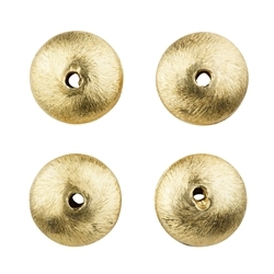 1909612612 Lense 10mm, silver gold-plated matt (4 pcs./VE) | gems, healing stones & jewelry