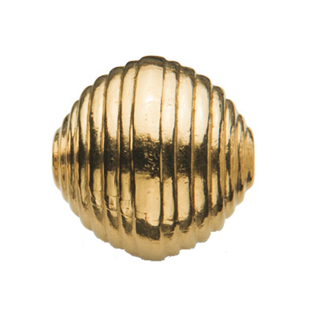 Groove ball 16mm, silver gold plated ( 1 pc./unit)