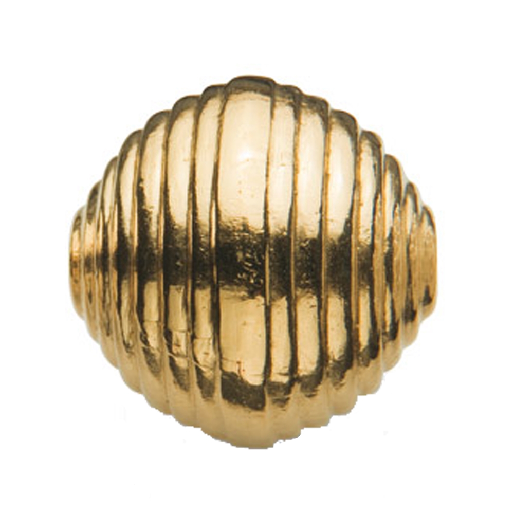 Riefen-Kugel 20mm, Silber vergoldet (1 St./VE)
