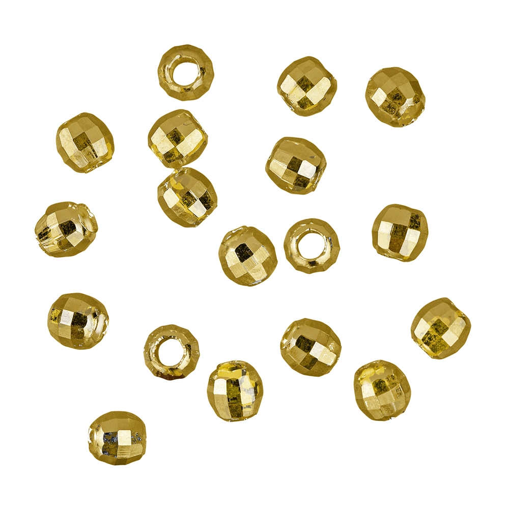 Ball 02,0mm, silver gold plated, faceted (100 pcs./unit)