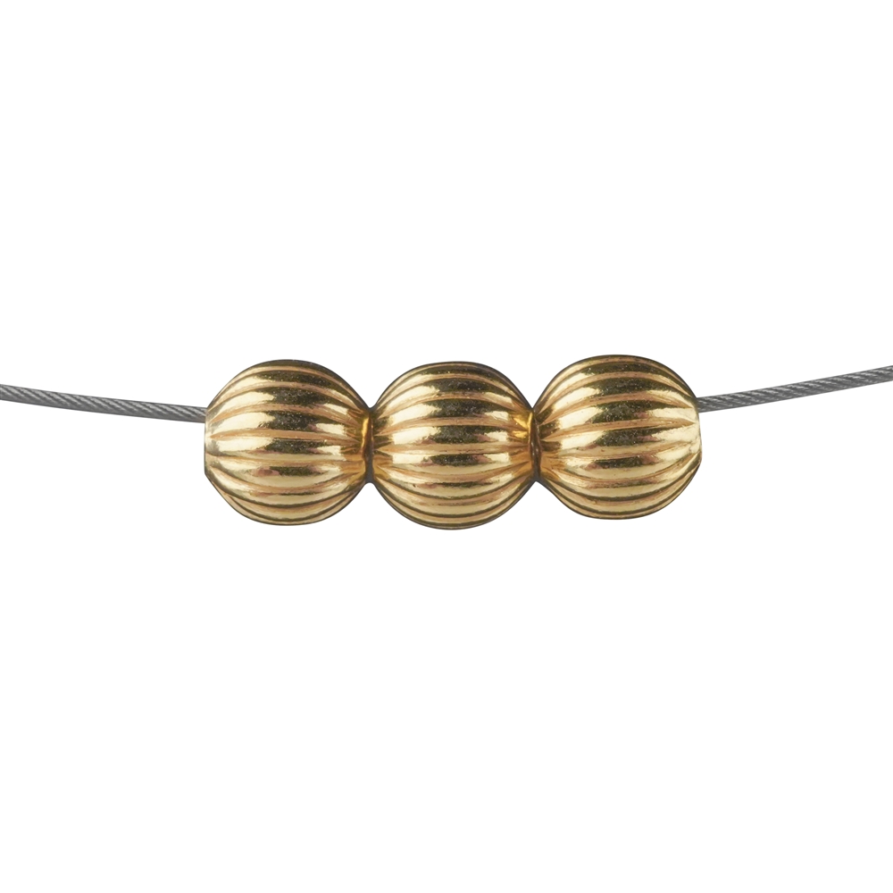 Grooved ball 5mm, gold-plated silver (24 pcs./VE)