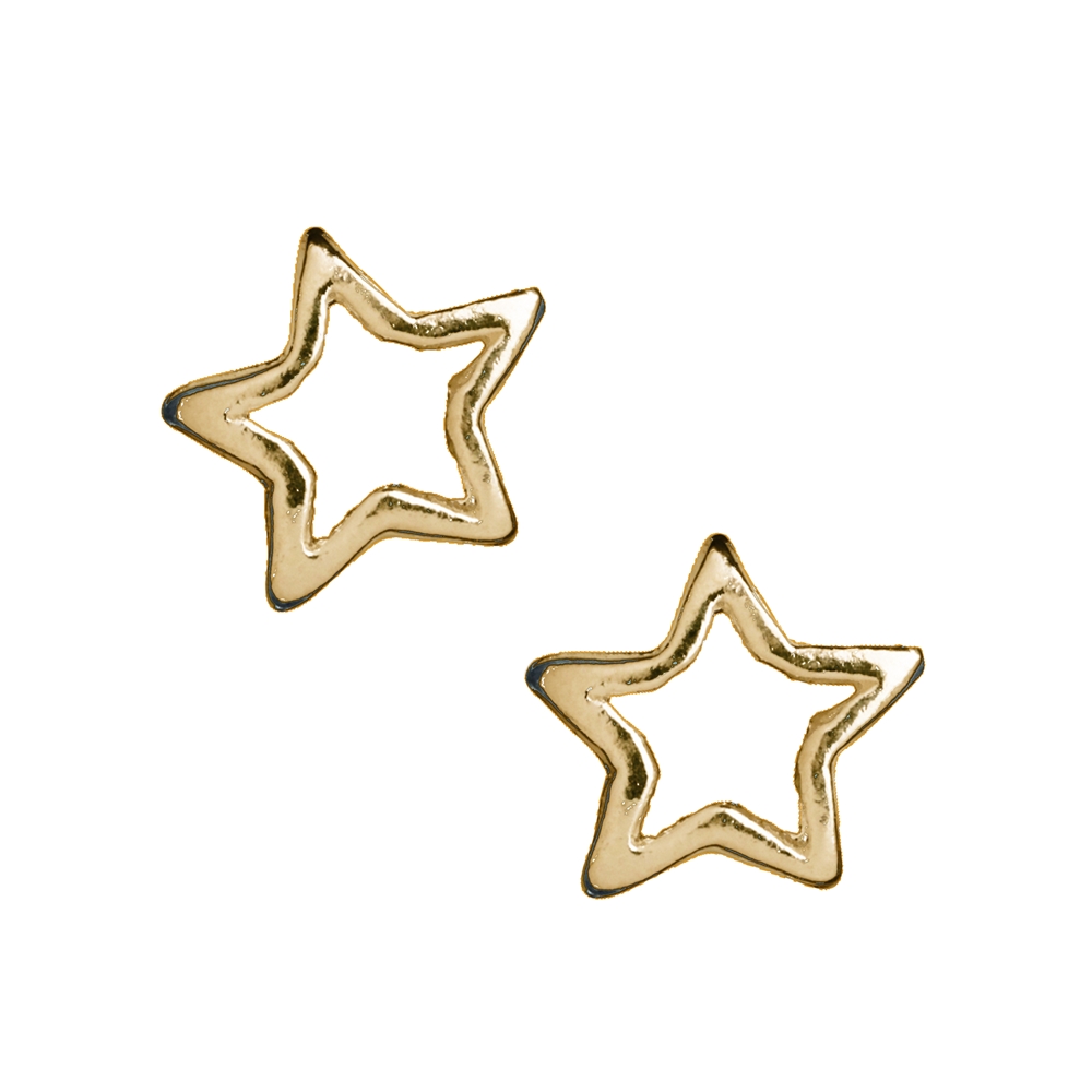 Star 5mm, silver gold plated (13pcs/dl)