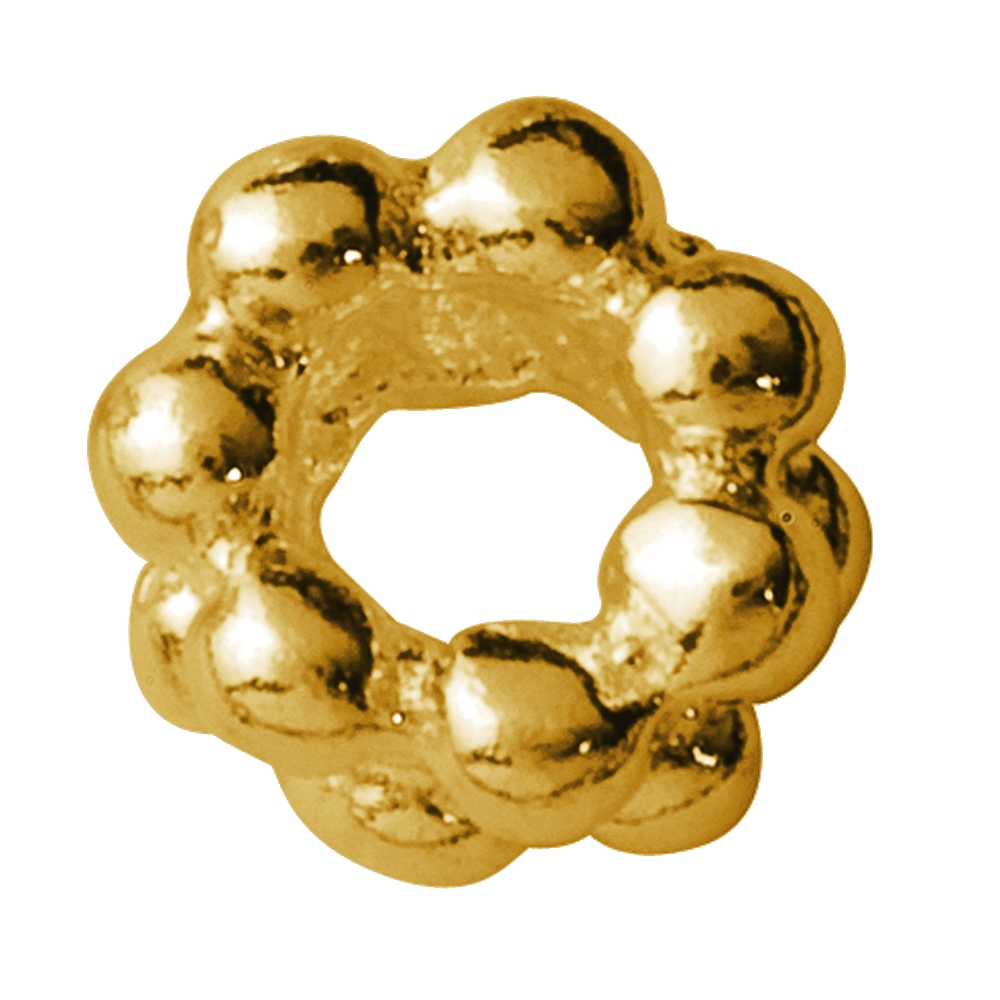 Anello a sfera doppio 3,5 mm, argento placcato oro (50 pz./VE)