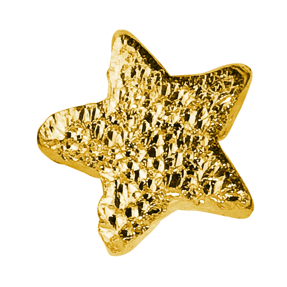 Sparkle stars 5mm, silver gold plated diamond (25 pcs./unit)