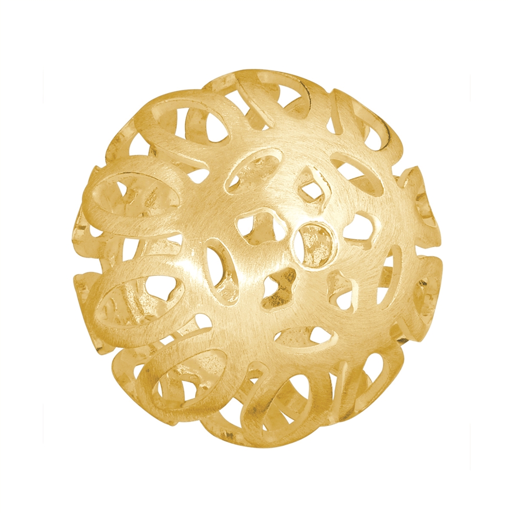 Boule "Baroque" 19mm, argent doré mat (1 pcs/unité)