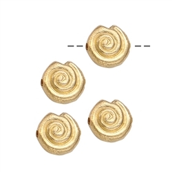 1909624062 Snail 10mm, silver gold-plated matt (4 pcs./VE) | gems, healing stones & jewelry