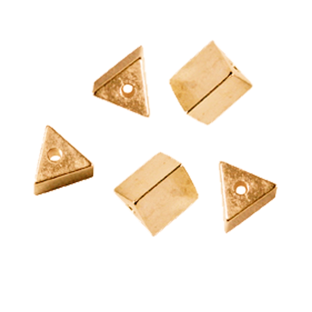 Triangolo forato longitudinalmente 5mm, argento placcato oro (5 pz./VE)