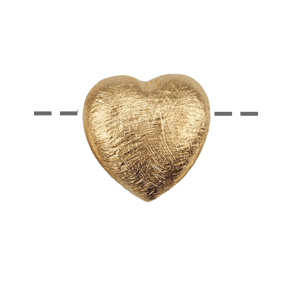 Heart 08mm, silver gold plated matte (6pcs/dl)