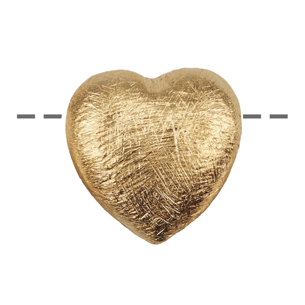 Heart 14mm, silver gold plated matte (3pcs/dl)