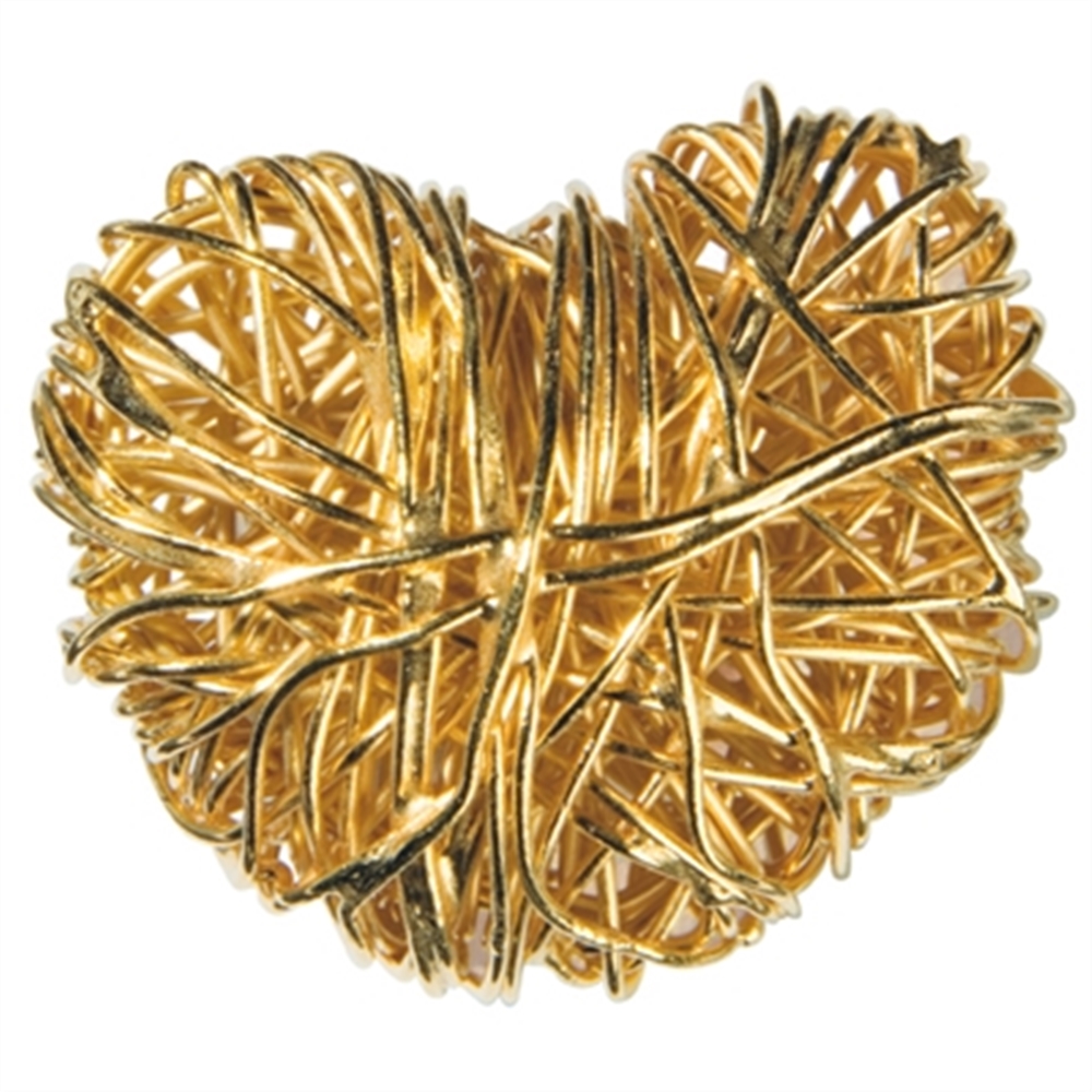 Heart wire 34mm, silver gold plated (1 pc./unit)