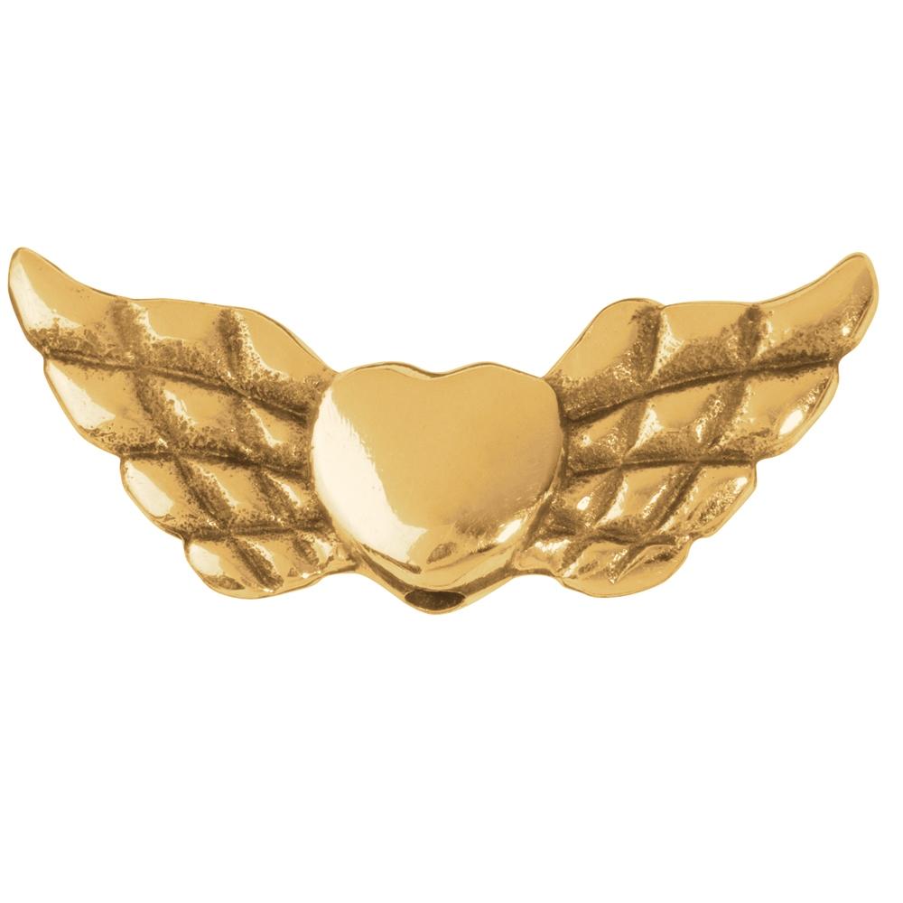Wings "Heart" 22mm, silver gold plated (4 pcs./VU)