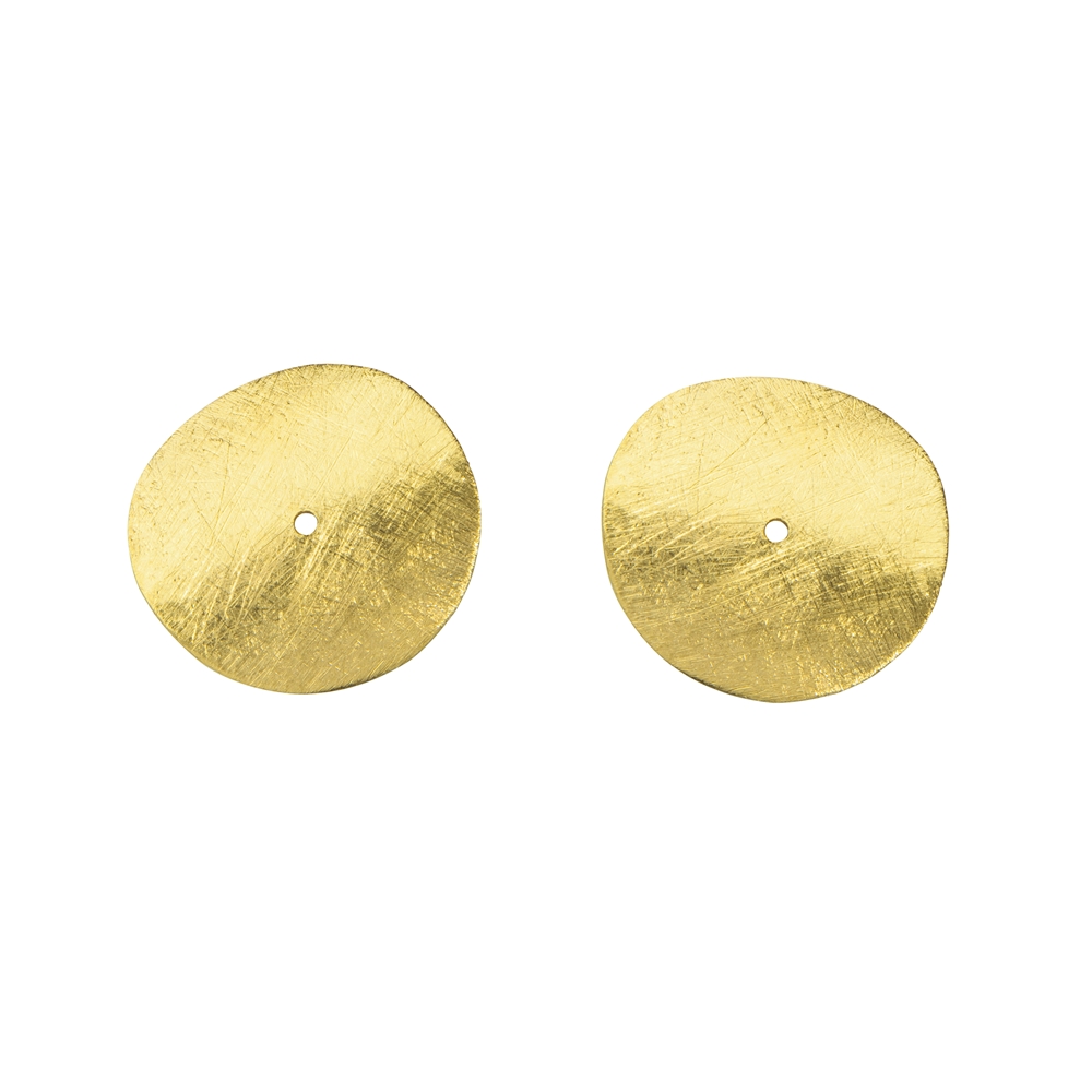 Disco piegato 10 mm, argento placcato oro opaco (10 pz./VE)