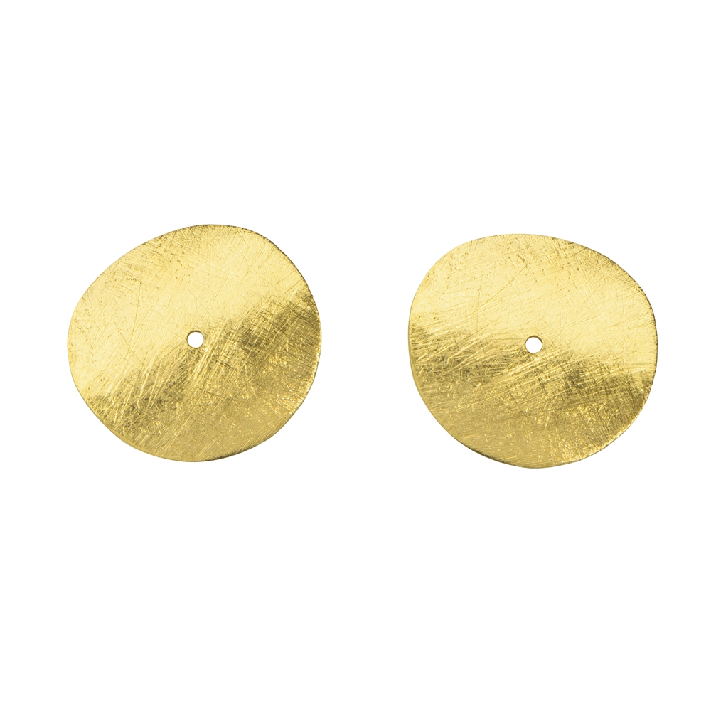 Disc curved 15mm, silver gold plated matte (5pcs/unit) 