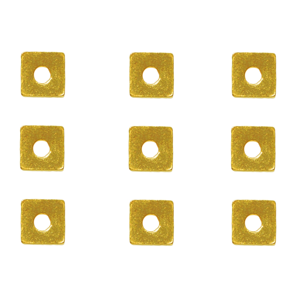 Disc square 03 x 03mm, silver gold plated (62 pcs./unit)