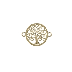 1909672081 Tree of life with two eyelets 15mm, silver gold plated (1 pc./unit) | Marco Schreier