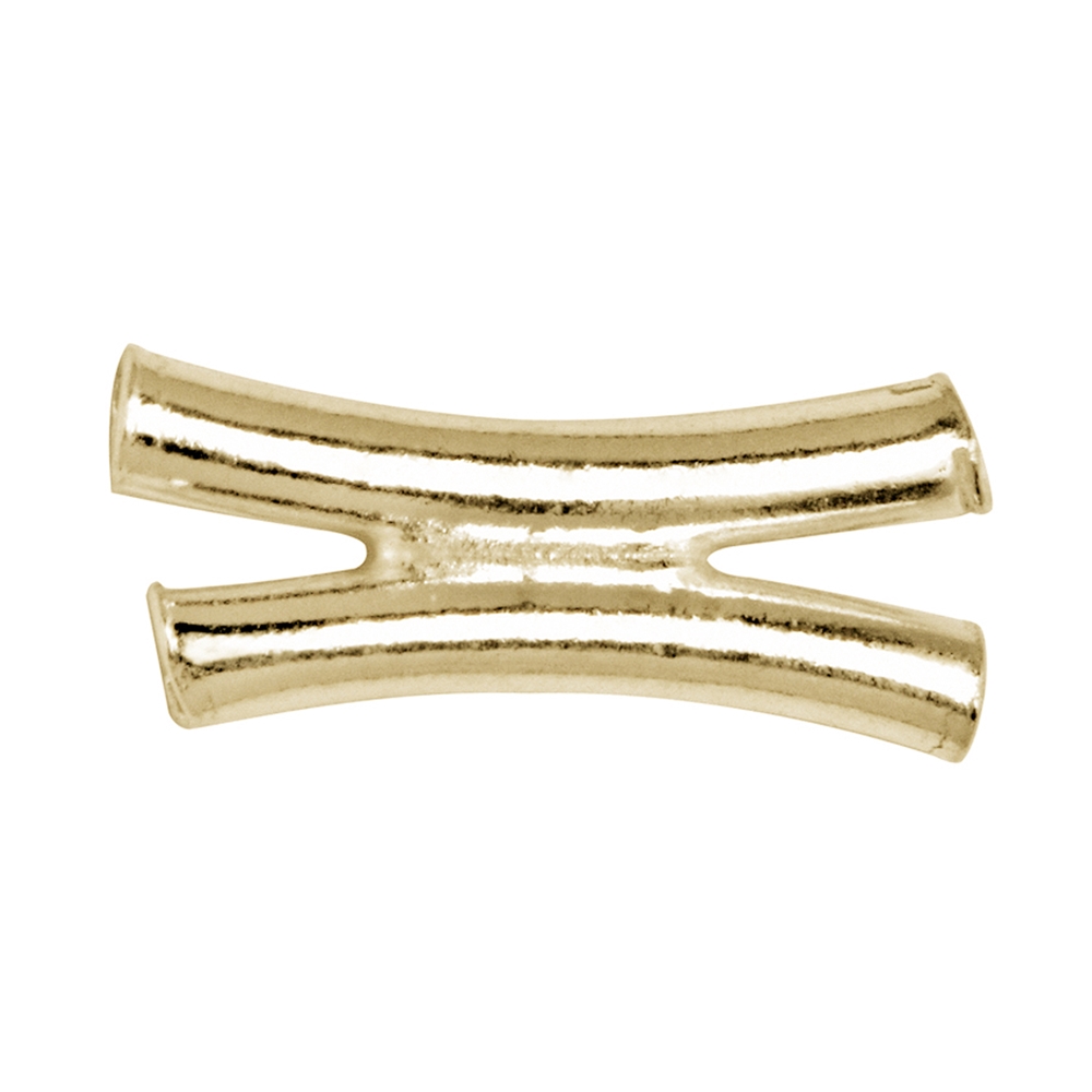 Tubes "H-shape" 10mm, silver gold plated (30 pcs./unit)