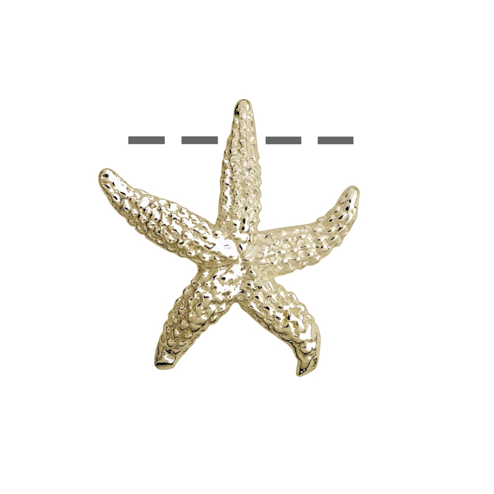 Starfish 24 x 26mm, silver gold plated (1 pc./unit)
