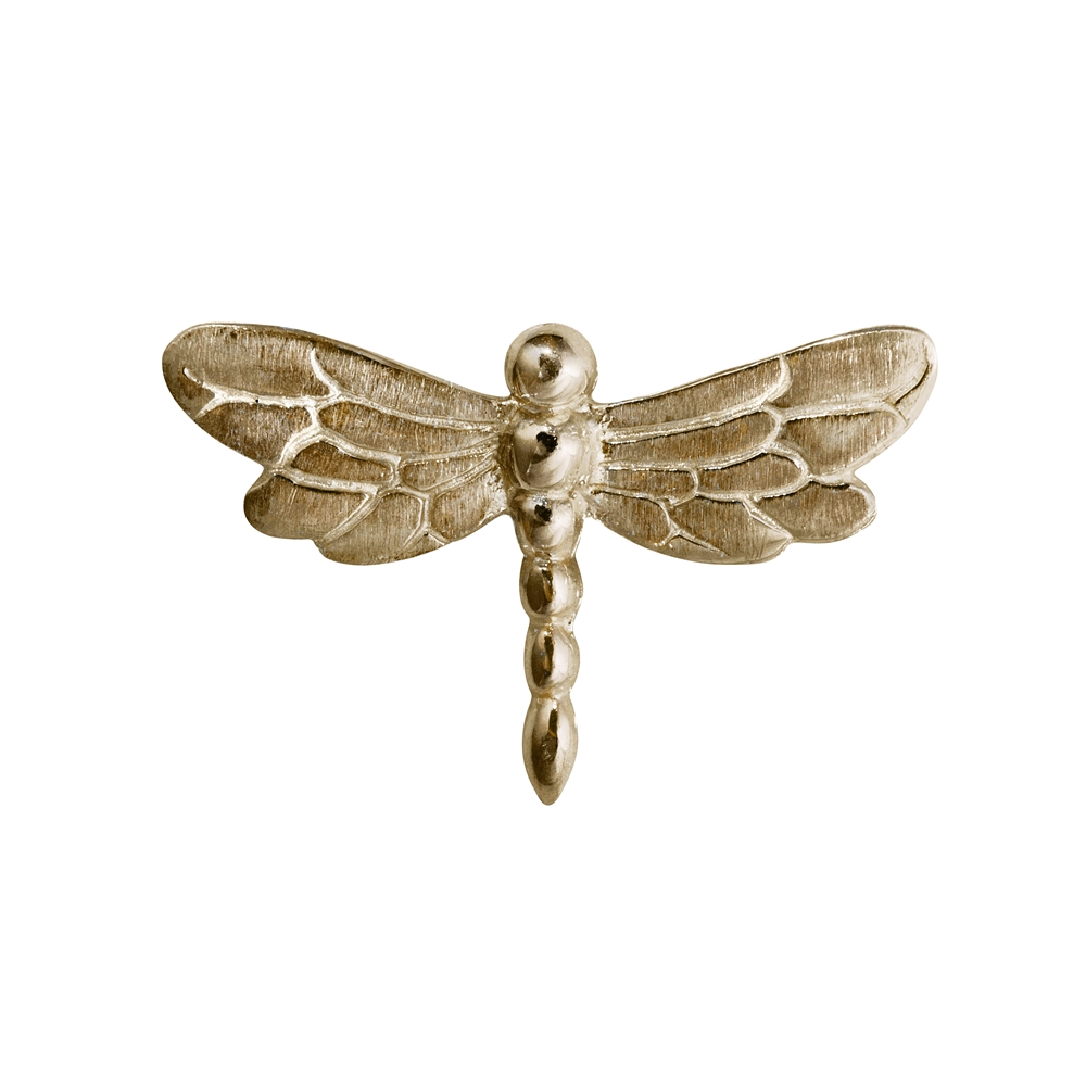 Dragonfly with two eyelets 20mm, silver gold plated (1 pc./unit)