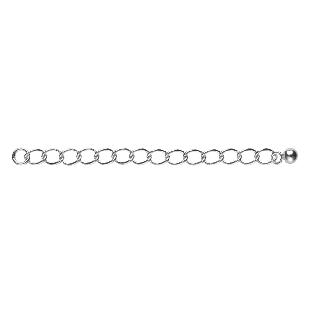  Extension chain 60mm x 2mm, silver rhodium plated (6pcs/set)