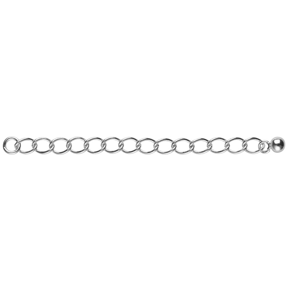 Extension chain 60mm x 3mm, silver rhodium plated (6pcs/set)