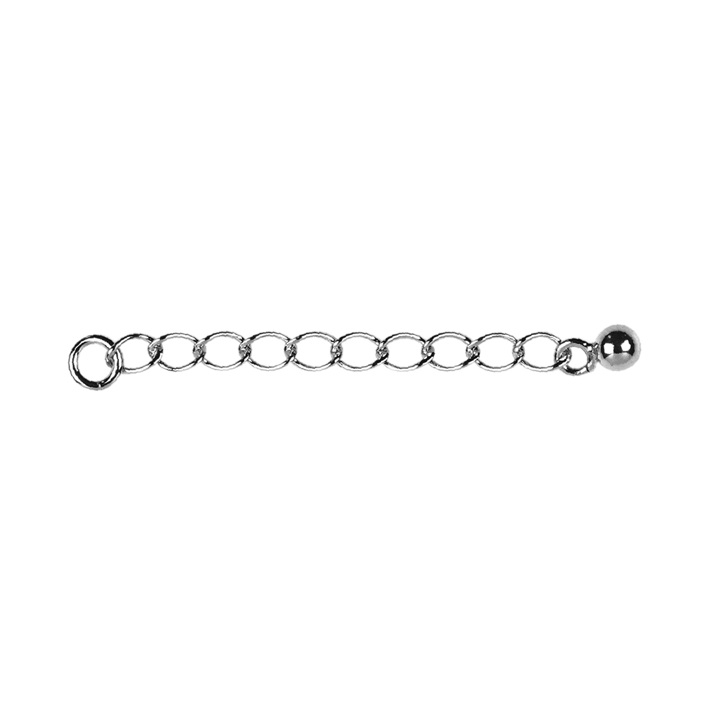  Extension chain 30mm x 2mm, silver rhodium plated (6pcs/set)