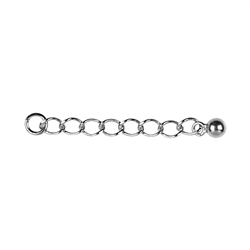 1918109021 Extension chain 30mm x 3mm, silver rhodium plated (6pcs/set) | Marco Schreier