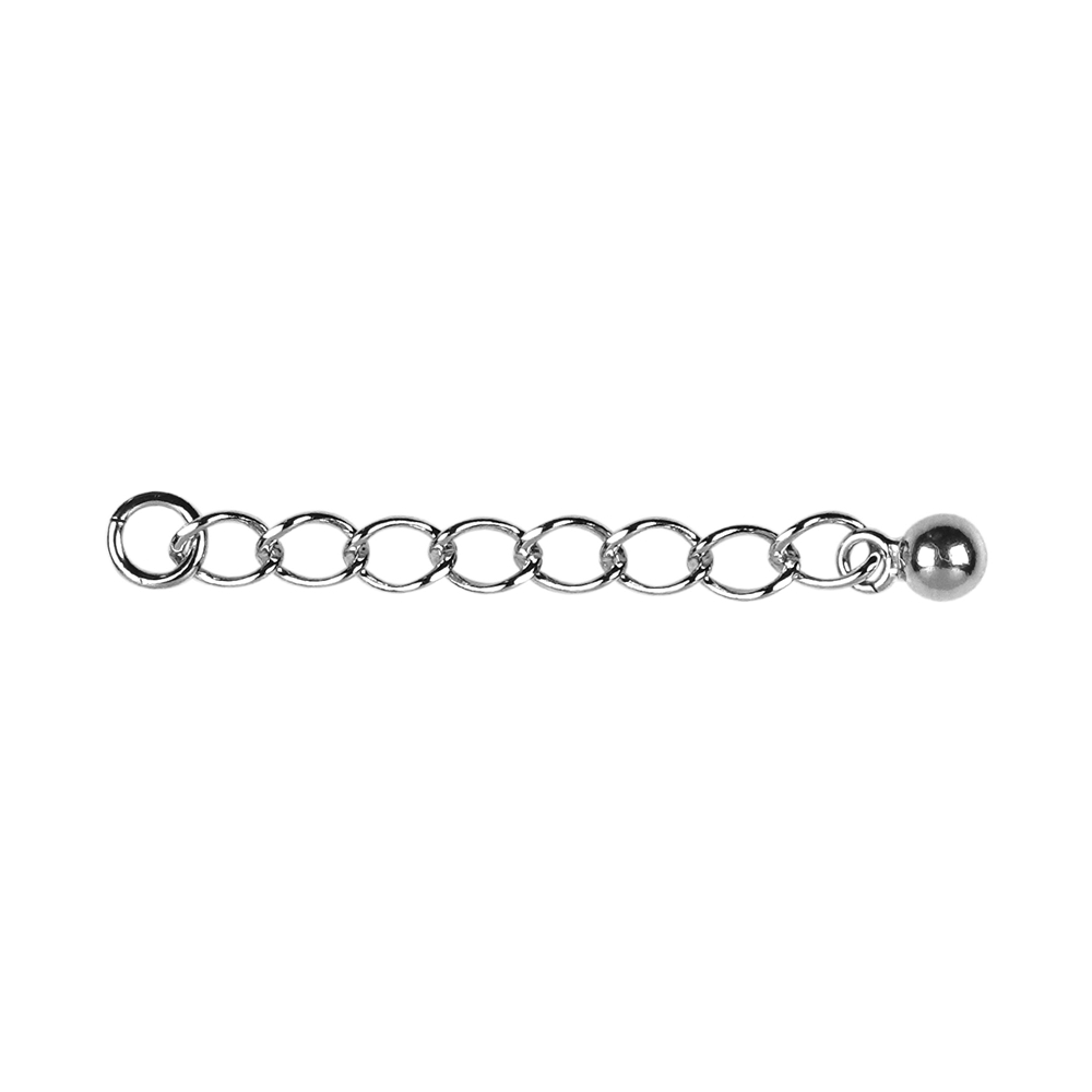  Extension chain 30mm x 3mm, silver rhodium plated (6pcs/set)