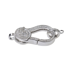 1918233011 Design Lobster Clasp "Circles" 28mm, silver rhodium plated (1 pc./unit)  | Marco Schreier