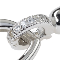 Design Clasp "Marquise" with Cubic Zirconia, silver rhodium plated, 32mm (1 pc./set)
